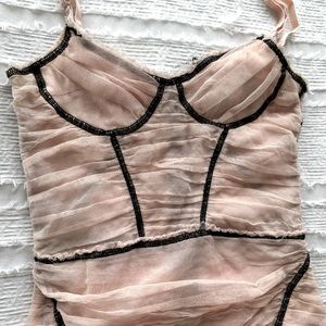 Dolce Gabbana ruched mesh bustier corset dress